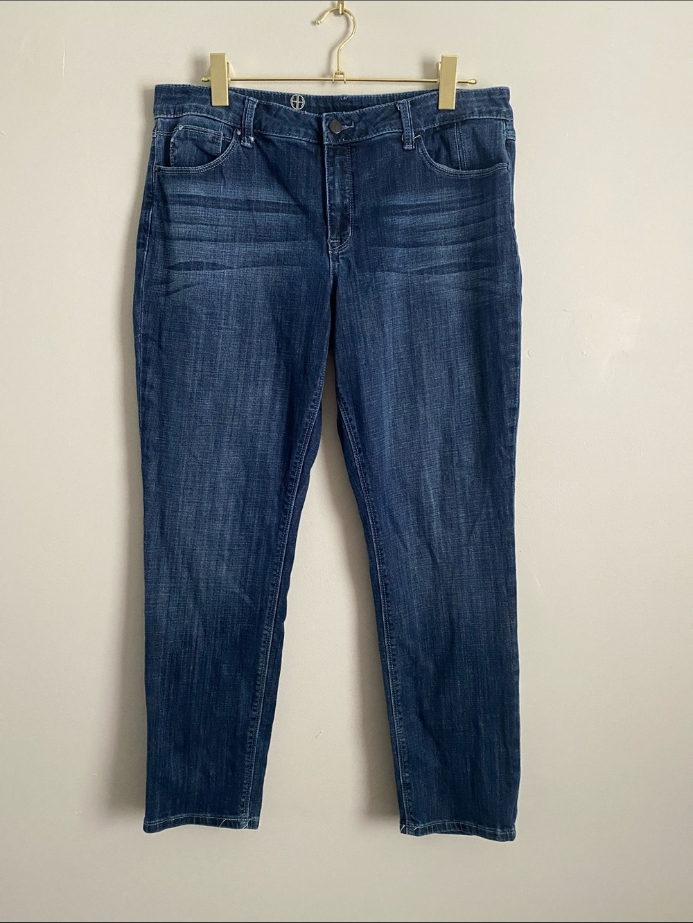 Hot in Hollywood Dark Wash Straight Leg Classic Boyfriend Jeans 14 Chic Casual